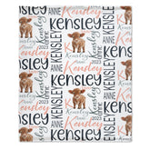 Personalized Cow Baby Newborn Baby Blanket, Baby Name Backpack